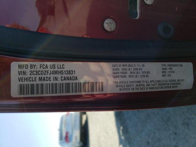 Photo 10 from auction – 2021 DODGE CHALLENGER with VIN 2C3CDZFJ4MH513831