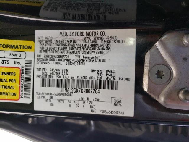 Photo 10 from auction – 2013 LINCOLN MKZ with VIN 3LN6L2GK7DR807704