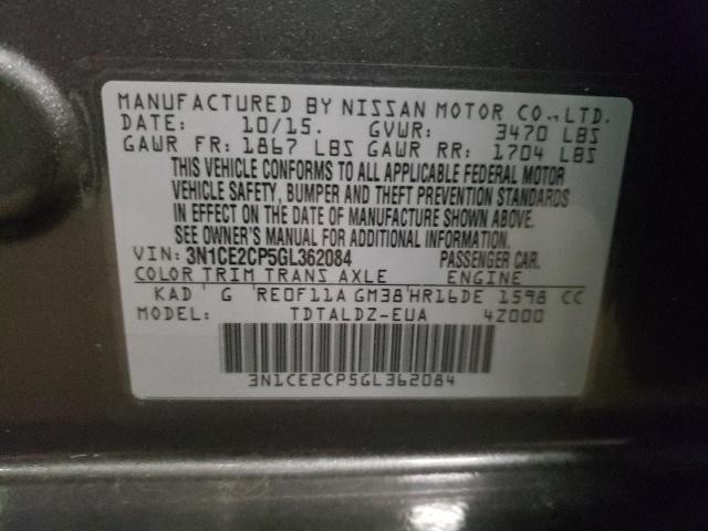 Photo 10 from auction – 2016 NISSAN VERSA NOTE with VIN 3N1CE2CP5GL362084