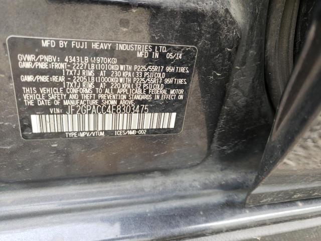 Photo 10 from auction – 2014 SUBARU XV CROSSTR with VIN JF2GPACC4E8303475