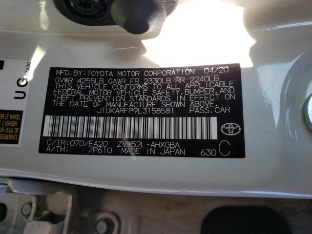 Photo 10 from auction – 2020 TOYOTA PRIUS PRIM with VIN JTDKARFP9L3158581