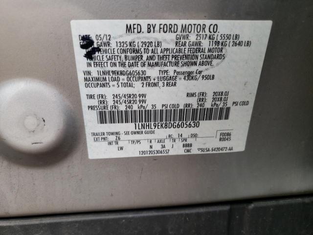 Photo 10 from auction – 2013 LINCOLN MKS with VIN 1LNHL9EK8DG605630