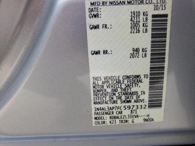Photo 10 from auction – 2015 NISSAN ALTIMA 2.5 with VIN 1N4AL3AP7FC597332