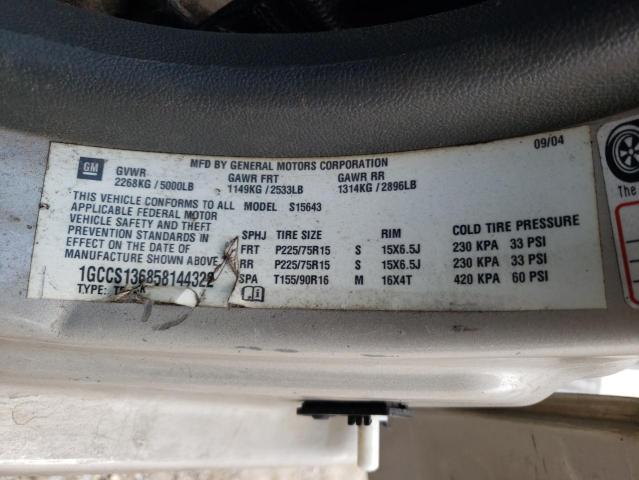 Photo 10 from auction – 2005 CHEVROLET COLORADO with VIN 1GCCS136858144322