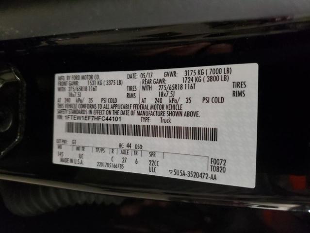 Photo 10 from auction – 2017 FORD F150 SUPER with VIN 1FTEW1EF7HFC44101