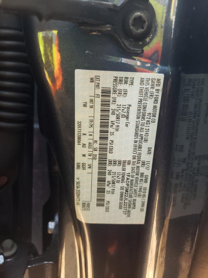 Photo 10 from auction – 2018 FORD FOCUS SEL with VIN 1FADP3M22JL223737