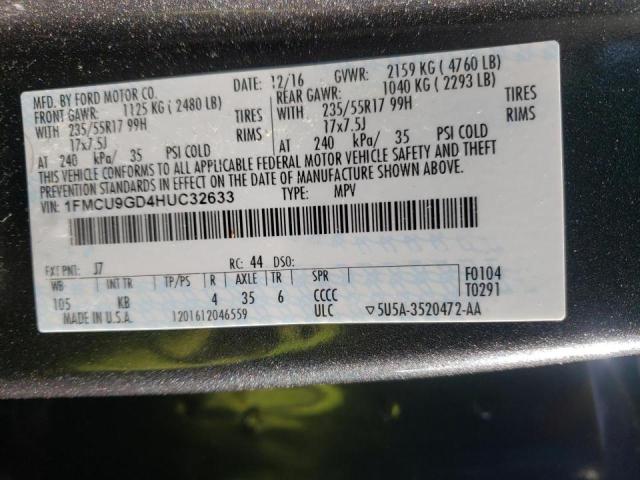 Photo 10 from auction – 2017 FORD ESCAPE SE with VIN 1FMCU9GD4HUC32633