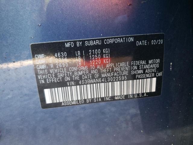 Photo 10 from auction – 2020 SUBARU LEGACY LIM with VIN 4S3BWAN64L3022595