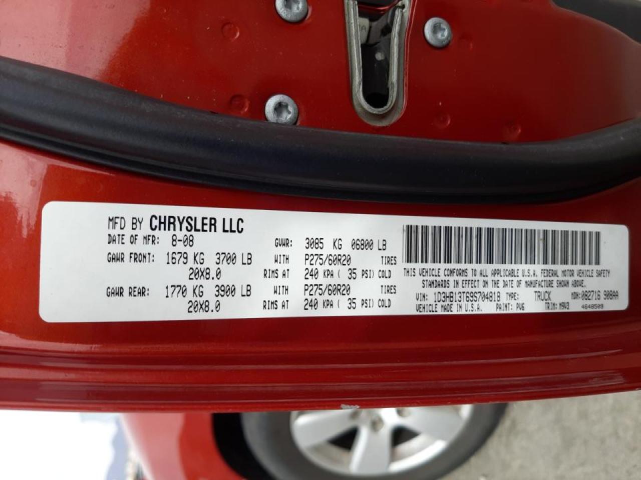 Photo 10 from auction – 2009 DODGE RAM 1500 with VIN 1D3HB13T69S704818