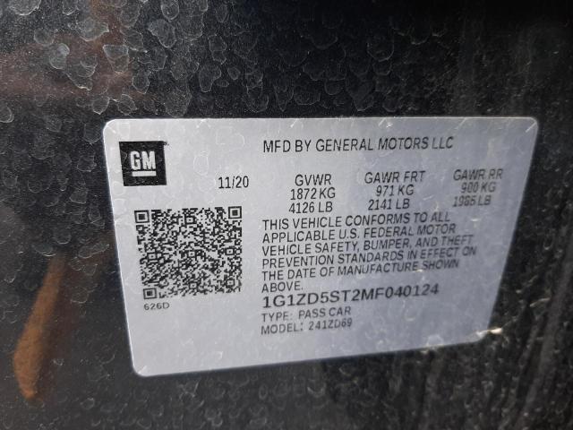 Photo 10 from auction – 2021 CHEVROLET MALIBU LT with VIN 1G1ZD5ST2MF040124