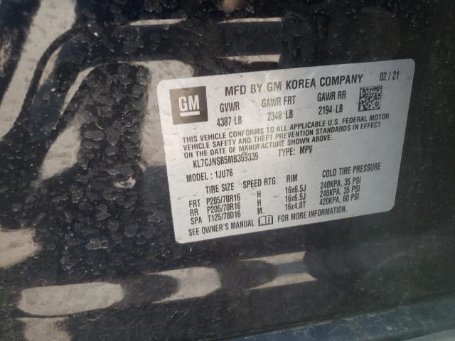 Photo 10 from auction – 2021 CHEVROLET TRAX LS with VIN KL7CJNSB5MB359339