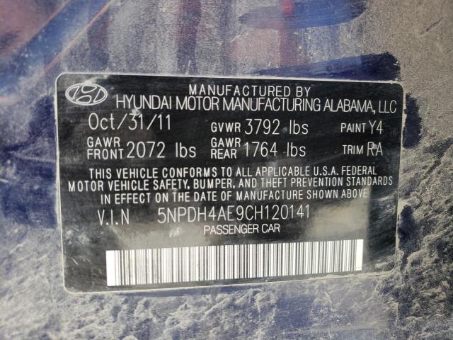 Photo 10 from auction – 2012 HYUNDAI ELANTRA GL with VIN 5NPDH4AE9CH120141