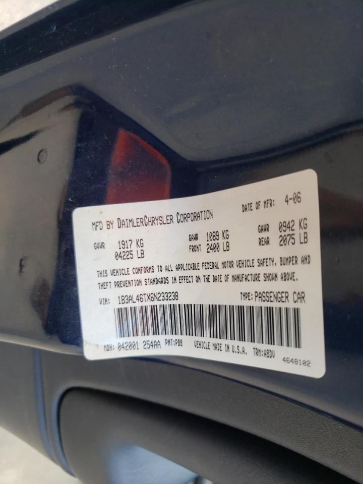 Zdjęcie 10 z aukcji – 2006 DODGE STRATUS SX z VIN 1B3AL46TX6N233238