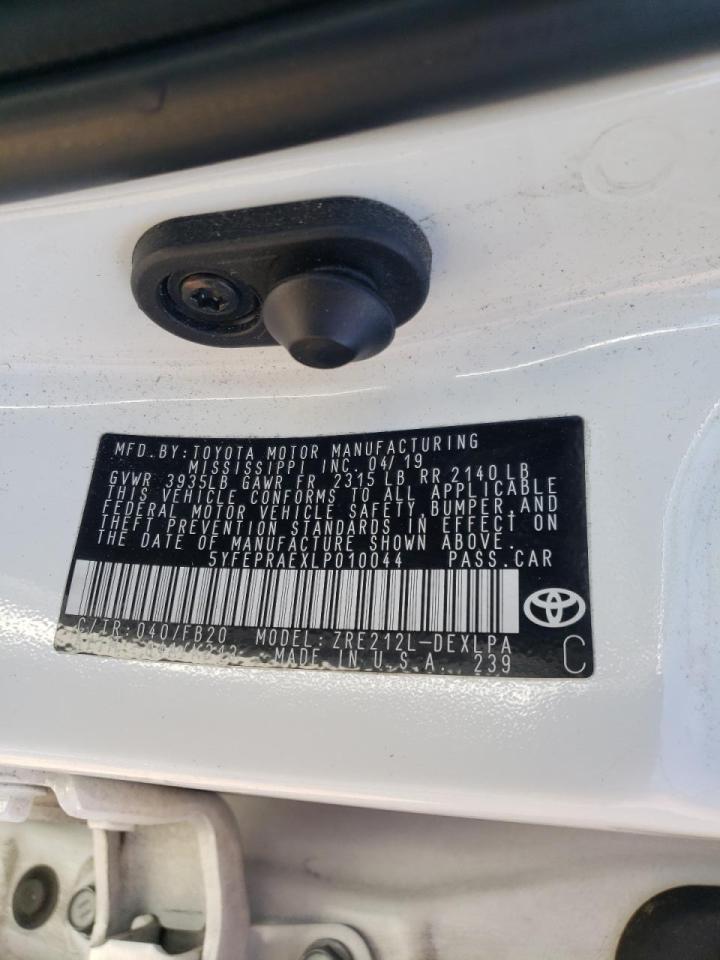 Photo 10 from auction – 2020 TOYOTA COROLLA LE with VIN 5YFEPRAEXLP010044