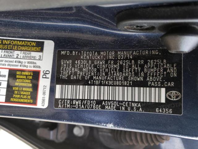 Photo 10 from auction – 2014 TOYOTA CAMRY L with VIN 4T1BF1FK9EU801821