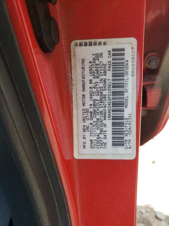 Photo 10 from auction – 1993 TOYOTA COROLLA with VIN 1NXAE04E2PZ105617