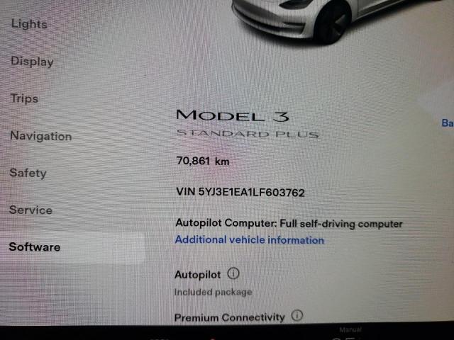 Photo 8 from auction – 2020 TESLA MODEL 3 with VIN 5YJ3E1EA1LF603762