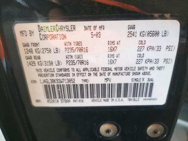 Photo 10 from auction – 2003 JEEP LIBERTY RE with VIN 1J4GL38K93W713052
