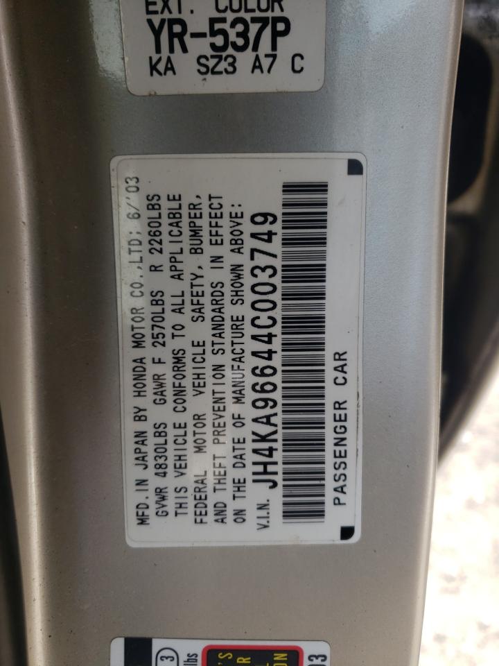 Photo 10 from auction – 2004 ACURA 3.5RL with VIN JH4KA96644C003749
