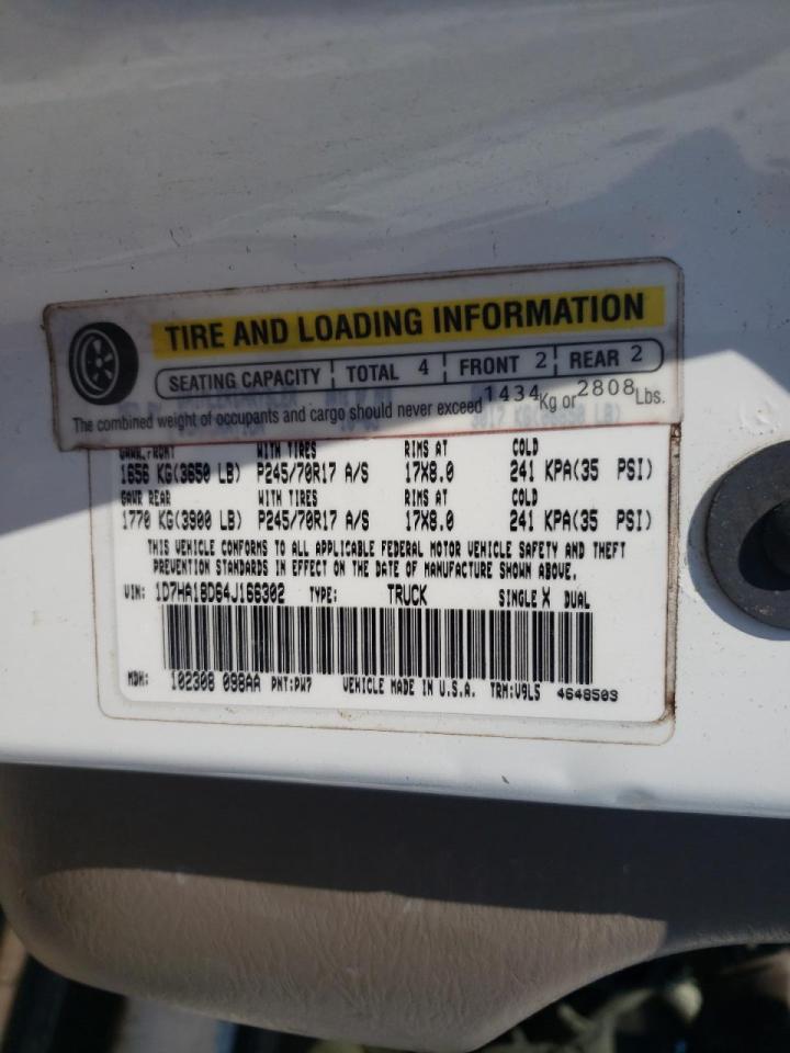 Photo 10 from auction – 2004 DODGE RAM 1500 S with VIN 1D7HA18D64J166302