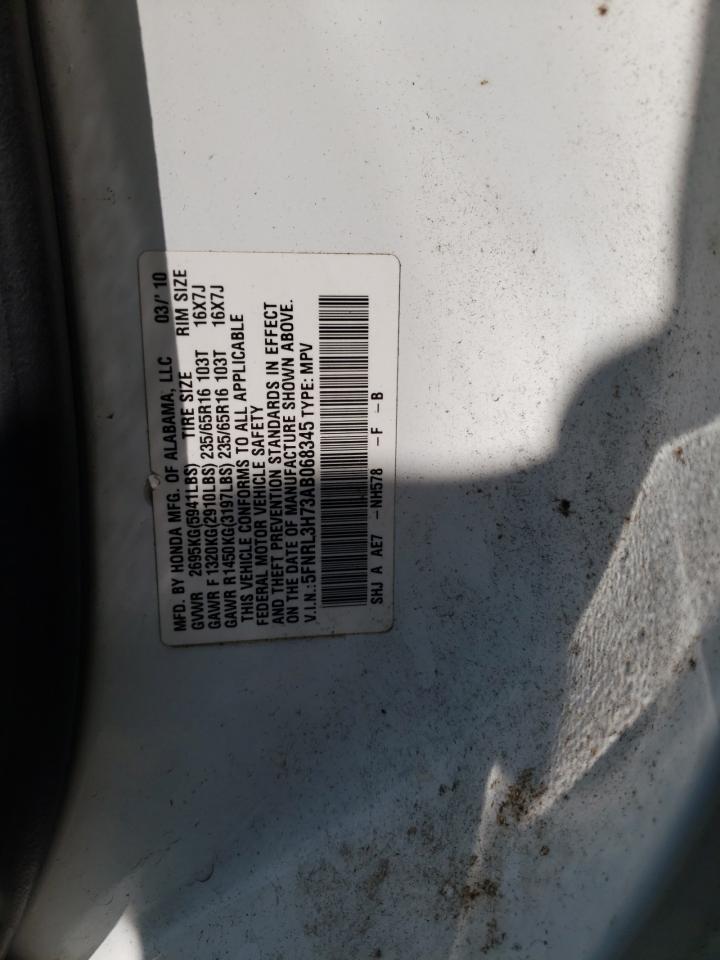 Photo 10 from auction – 2010 HONDA ODYSSEY EX with VIN 5FNRL3H73AB068345