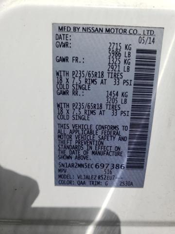 Photo 10 from auction – 2014 NISSAN PATHFINDER with VIN 5N1AR2MN5EC697386