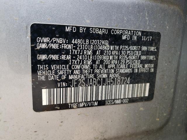 Photo 10 from auction – 2018 SUBARU FORESTER 2 with VIN JF2SJABC1JH518724