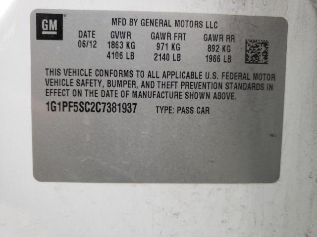Photo 10 from auction – 2012 CHEVROLET CRUZE LT with VIN 1G1PF5SC2C7381937