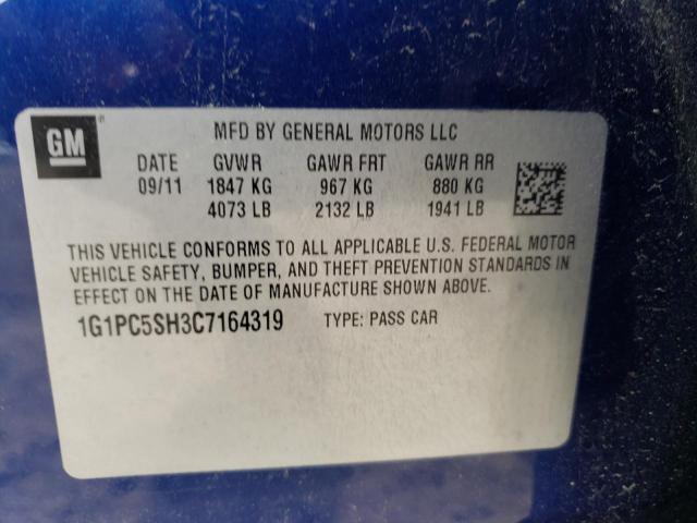 Photo 10 from auction – 2012 CHEVROLET CRUZE LS with VIN 1G1PC5SH3C7164319
