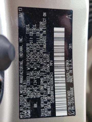 Photo 10 from auction – 2014 TOYOTA HIGHLANDER with VIN 5TDZKRFH4ES006343