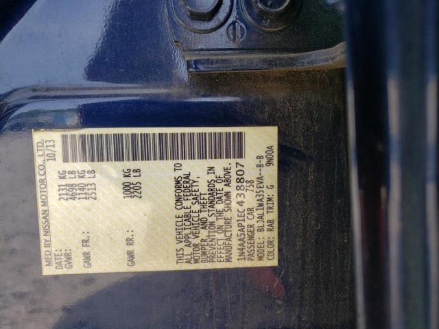Photo 10 from auction – 2014 NISSAN MAXIMA S with VIN 1N4AA5AP1EC438807