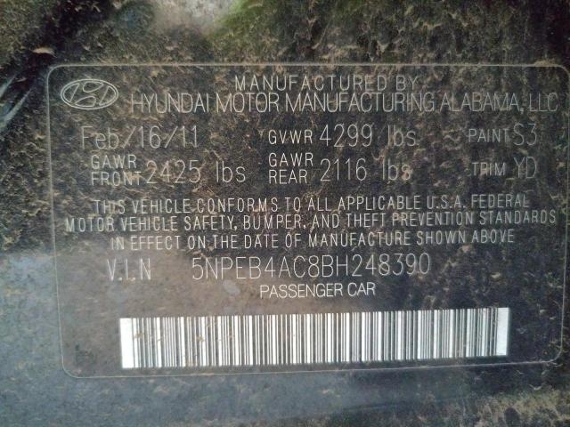 Photo 10 from auction – 2011 HYUNDAI SONATA GLS with VIN 5NPEB4AC8BH248390