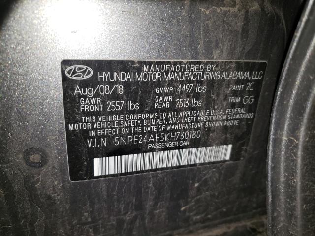 Photo 10 from auction – 2019 HYUNDAI SONATA SE with VIN 5NPE24AF5KH730180