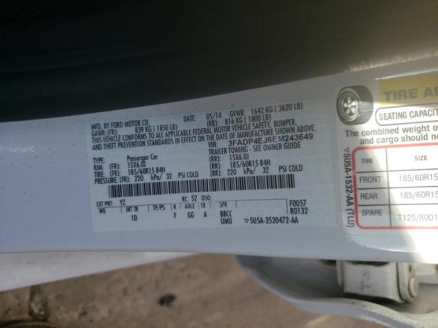 Photo 10 from auction – 2014 FORD FIESTA SE with VIN 3FADP4EJ6EM243649