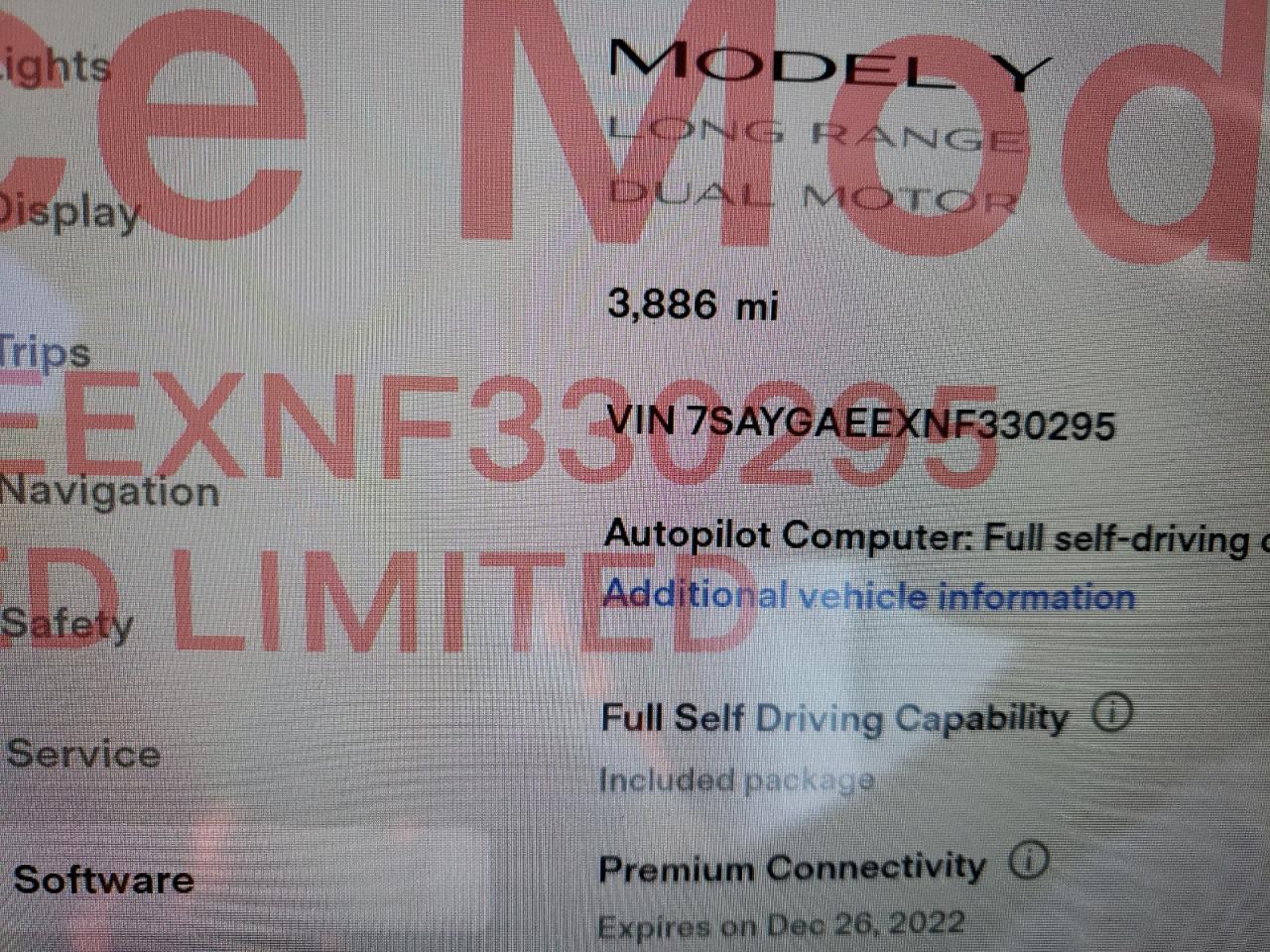 Photo 8 from auction – 2022 TESLA MODEL Y with VIN 7SAYGAEEXNF330295
