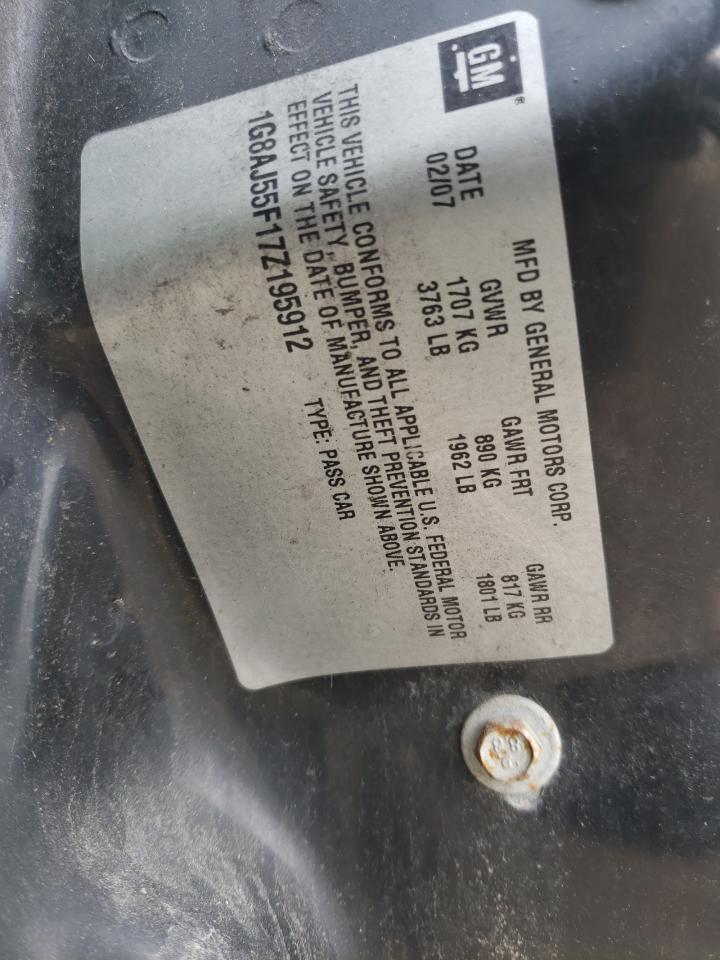 Photo 10 from auction – 2007 SATURN ION LEVEL with VIN 1G8AJ55F17Z195912