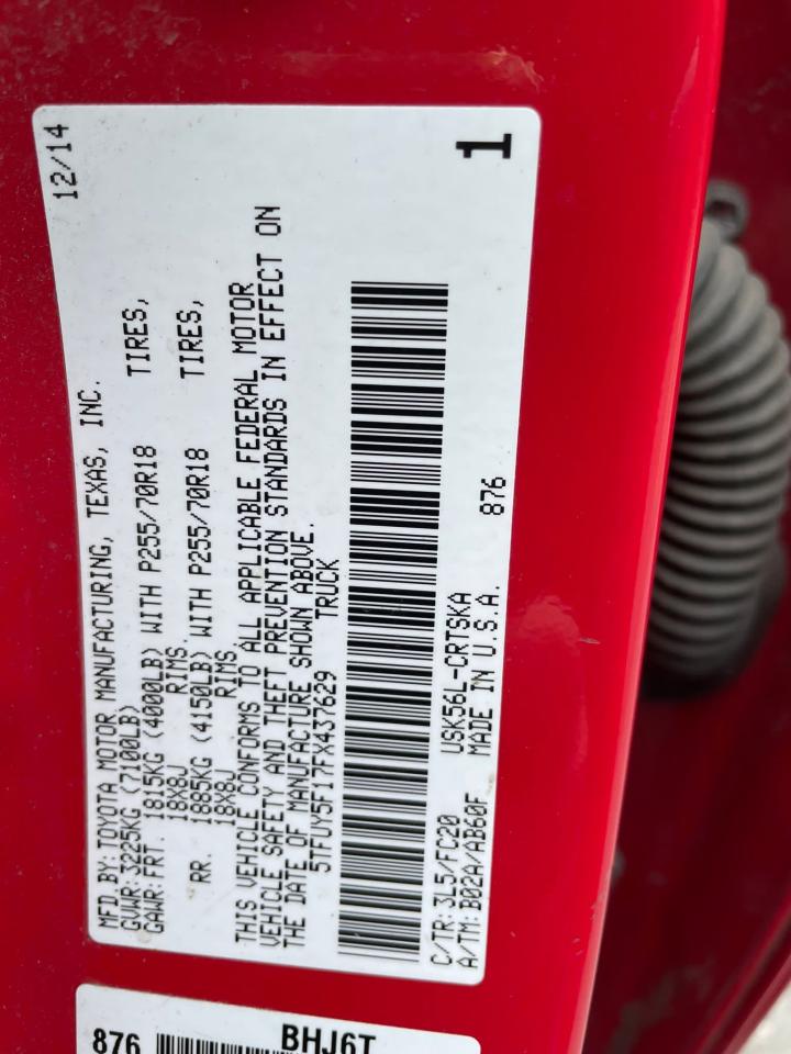 Photo 10 from auction – 2015 TOYOTA TUNDRA DOU with VIN 5TFUY5F17FX437629