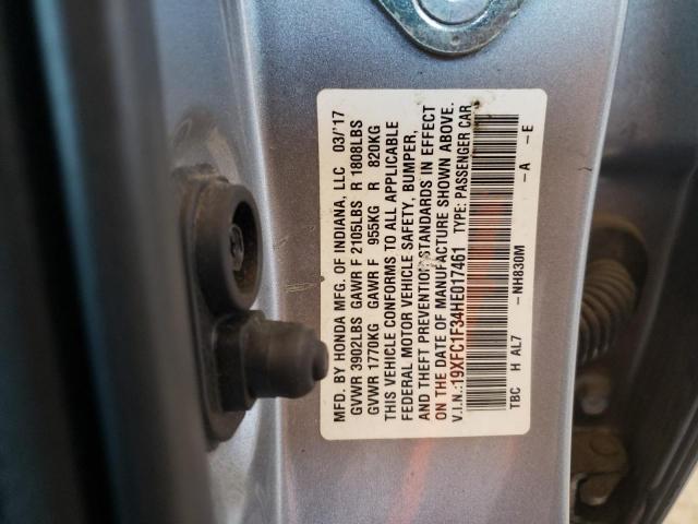 Photo 10 from auction – 2017 HONDA CIVIC EX with VIN 19XFC1F34HE017461
