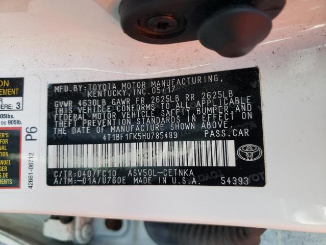 Photo 10 from auction – 2017 TOYOTA CAMRY LE with VIN 4T1BF1FK5HU785489