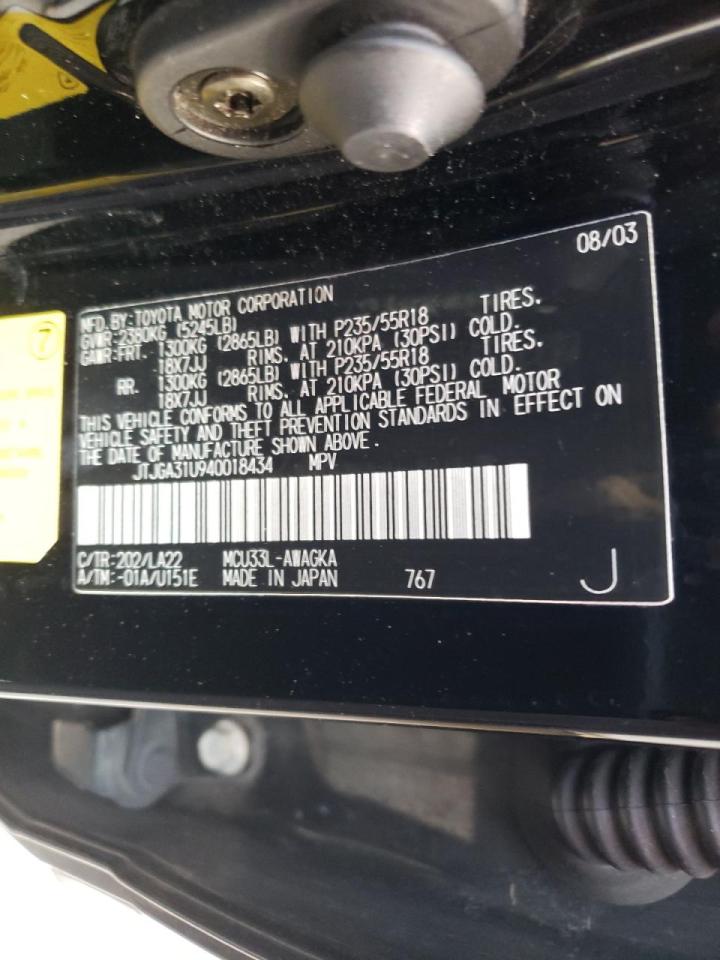 Photo 20 from auction – 2004 LEXUS RX330 with VIN JTJGA31U940018434