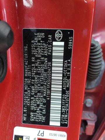 Photo 10 from auction – 2012 TOYOTA CAMRY BASE with VIN 4T1BF1FK5CU504736