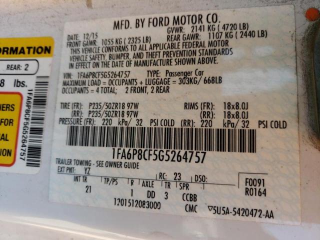 Photo 10 from auction – 2016 FORD MUSTANG GT with VIN 1FA6P8CF5G5264757