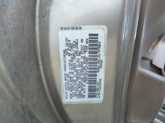 Photo 10 from auction – 2000 TOYOTA SIENNA LE with VIN 4T3ZF13C3YU272888