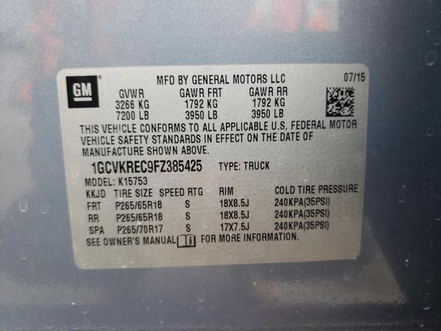 Photo 10 from auction – 2015 CHEVROLET SILVERADO with VIN 1GCVKREC9FZ385425