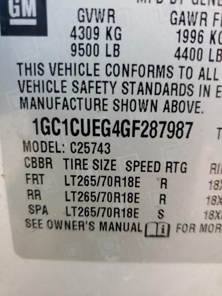 Photo 10 from auction – 2016 CHEVROLET SILVERADO with VIN 1GC1CUEG4GF287987