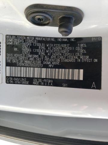 Photo 10 from auction – 2013 TOYOTA SIENNA XLE with VIN 5TDYK3DC7DS331213