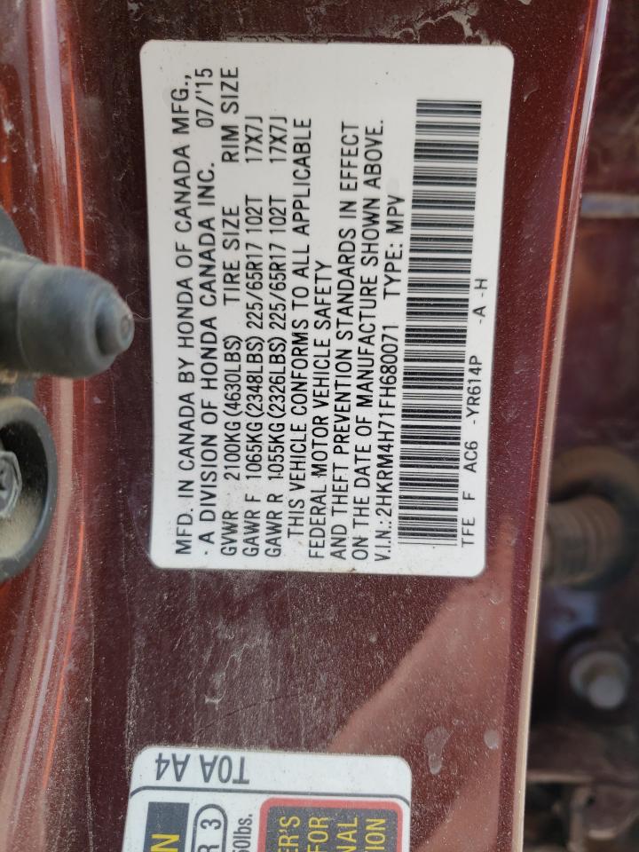 Photo 10 from auction – 2015 HONDA CR-V EXL with VIN 2HKRM4H71FH680071