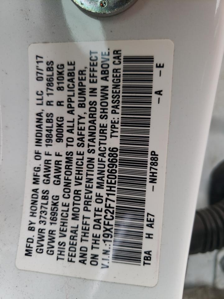 Photo 10 from auction – 2017 HONDA CIVIC EX with VIN 19XFC2F71HE069686