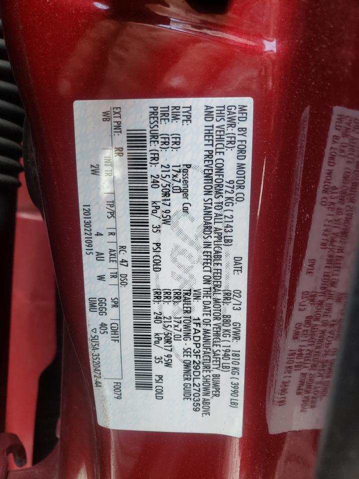 Photo 10 from auction – 2013 FORD FOCUS SE with VIN 1FADP3F29DL270359