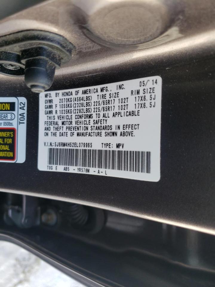 Photo 10 from auction – 2014 HONDA CR-V EX with VIN 5J6RM4H52EL079965
